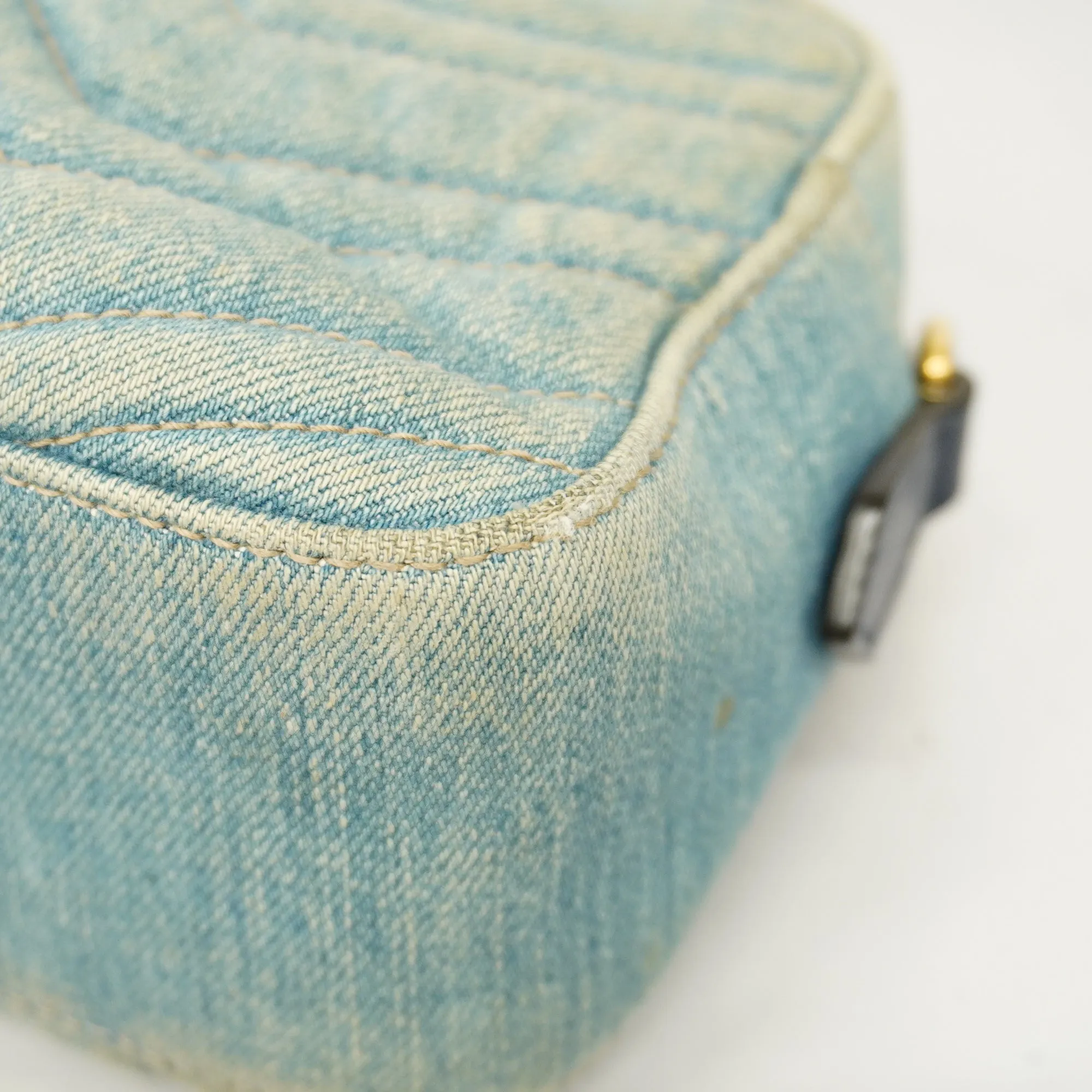 Gucci  GG Marmont Shoulder Bag Velor 447632 Women's Denim Light Blue