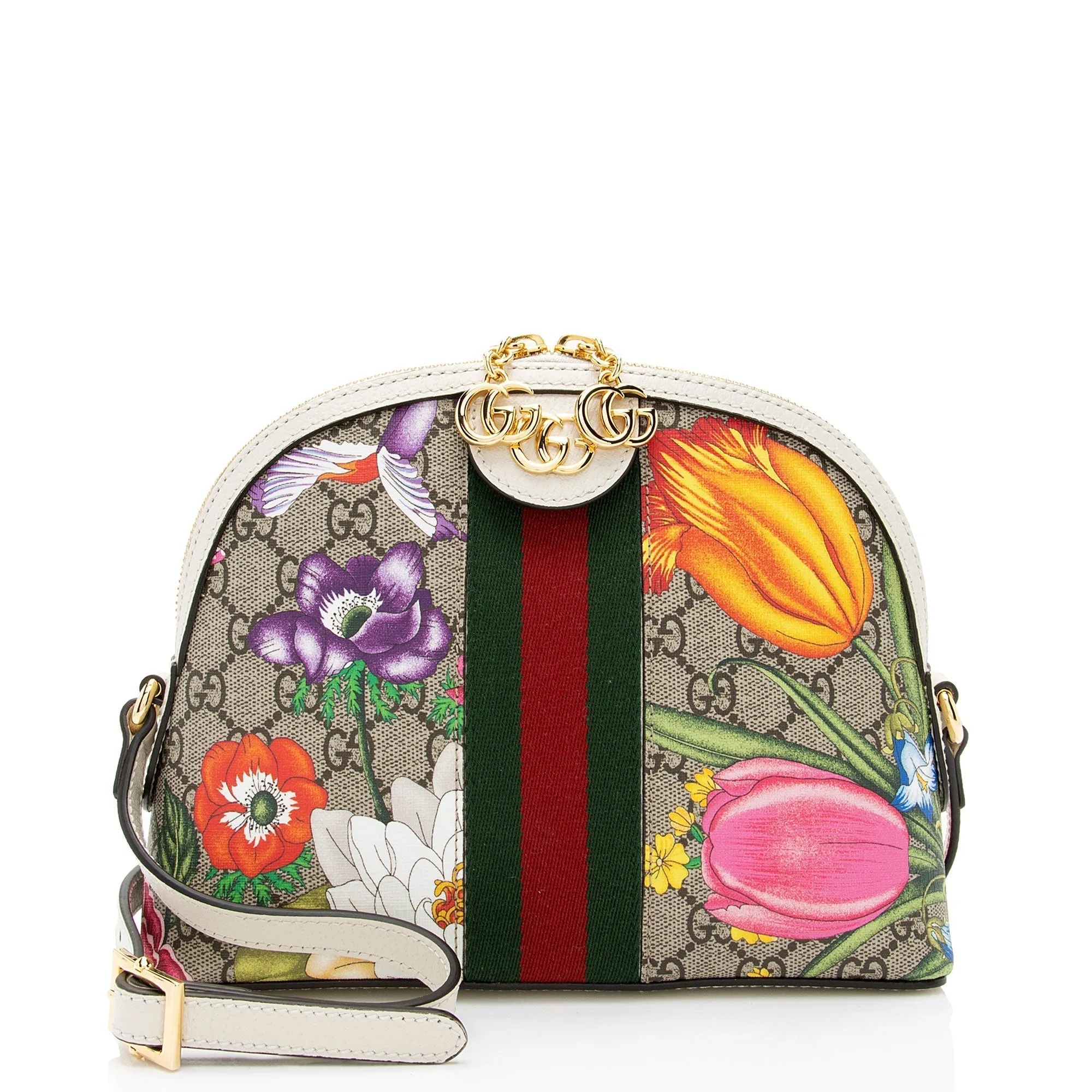 Gucci GG Supreme Flora Ophidia Dome Small Shoulder Bag (SHF-SigiTb)