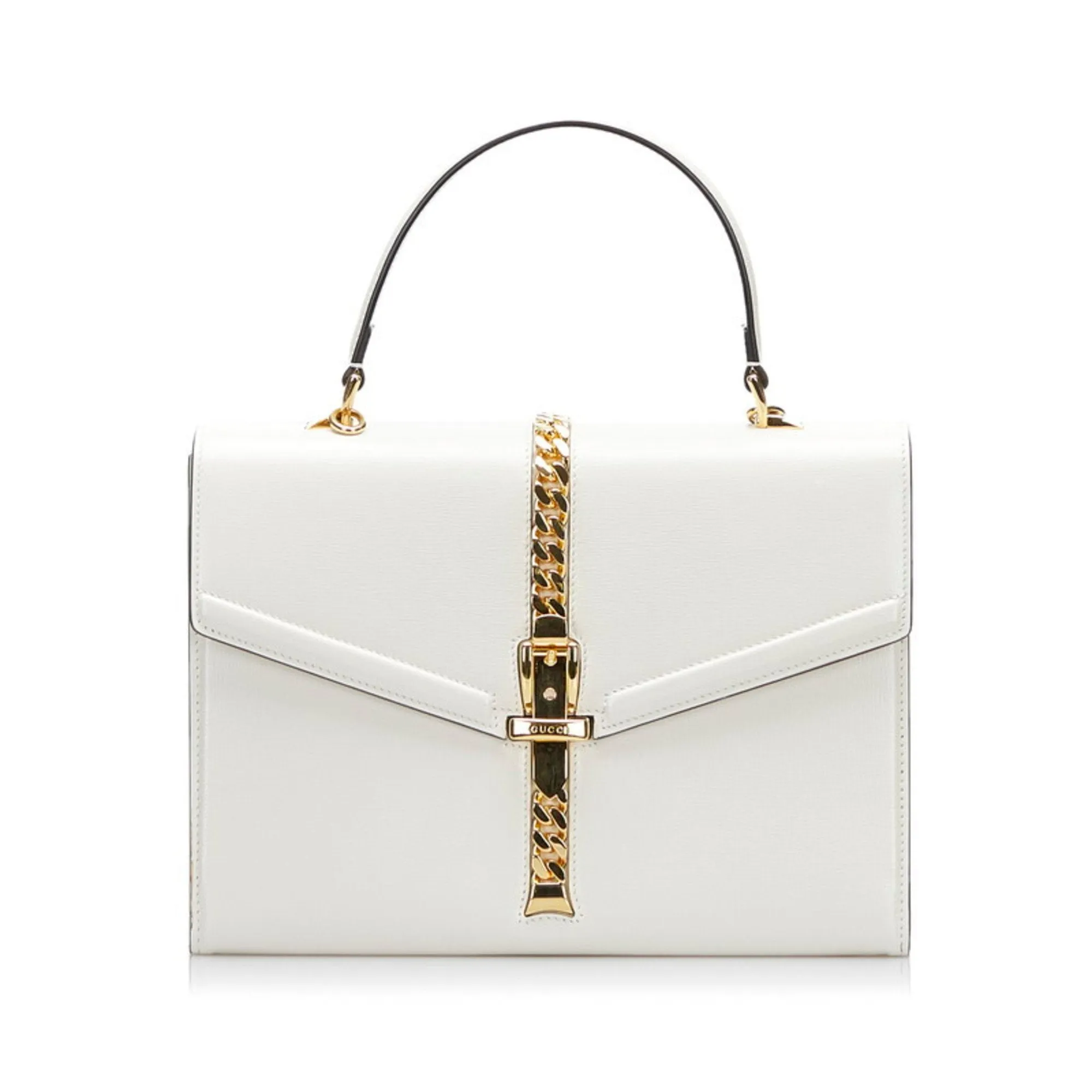 Gucci handbag shoulder bag 602781 white leather ladies Gucci