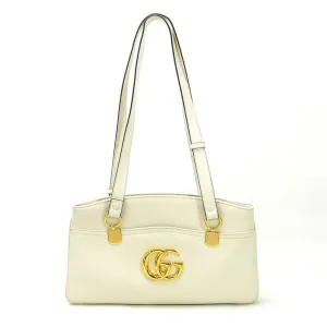 Gucci Handbag Shoulder Bag GG Marmont Ally Large Top Handle White Calf Leather Ladies 550130