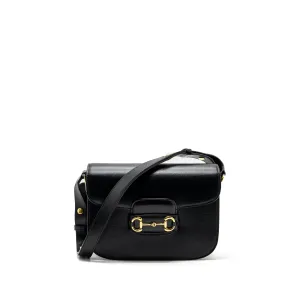 Gucci Horsebit 1955 Shoulder Bag Leather Black GHW