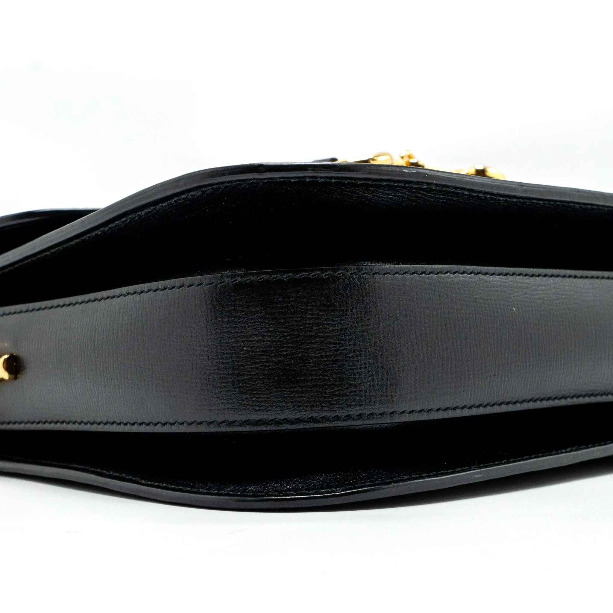 Gucci Horsebit 1955 Shoulder Bag Leather Black GHW
