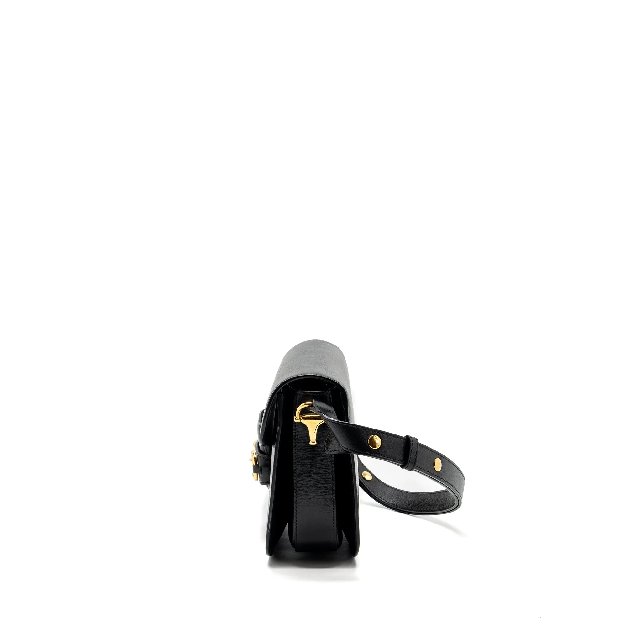 Gucci Horsebit 1955 Shoulder Bag Leather Black GHW