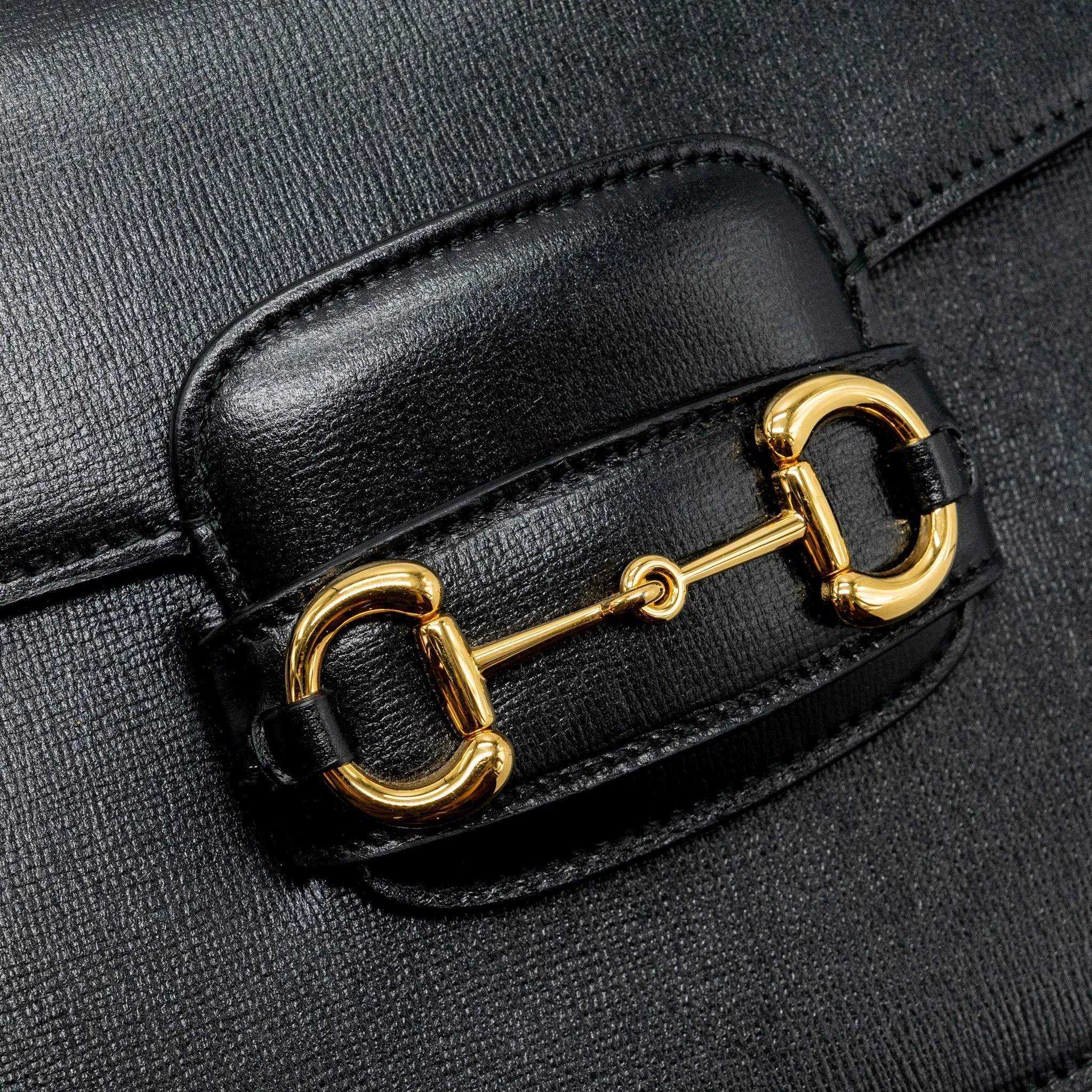 Gucci Horsebit 1955 Shoulder Bag Leather Black GHW