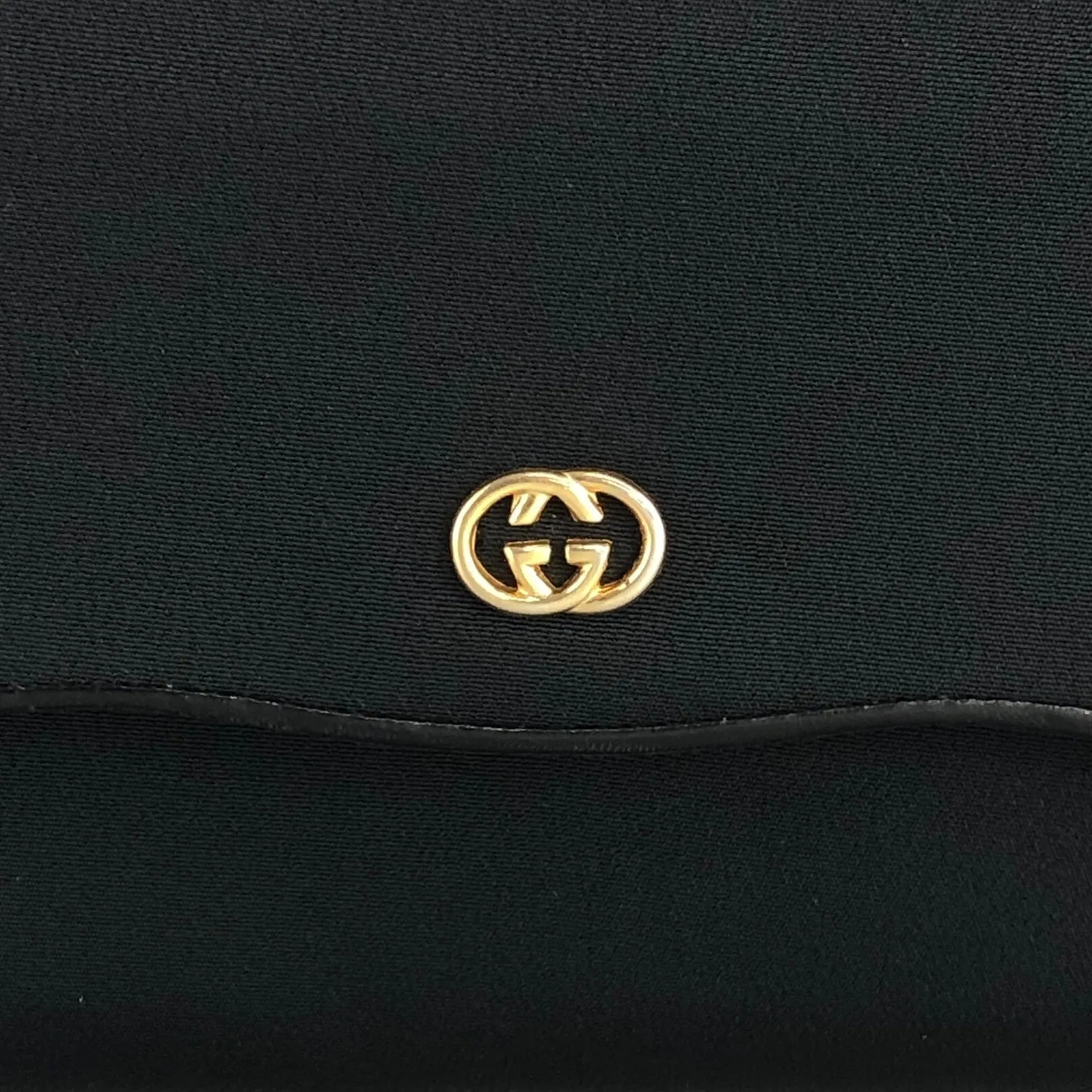 GUCCI Interlocking Chain Shoulder bag Black Vintage c5t5sp