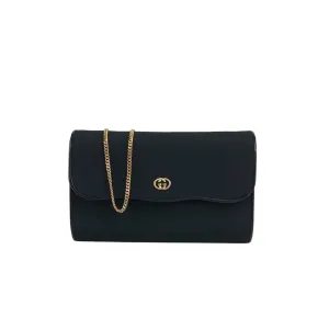 GUCCI Interlocking Chain Shoulder bag Black Vintage c5t5sp