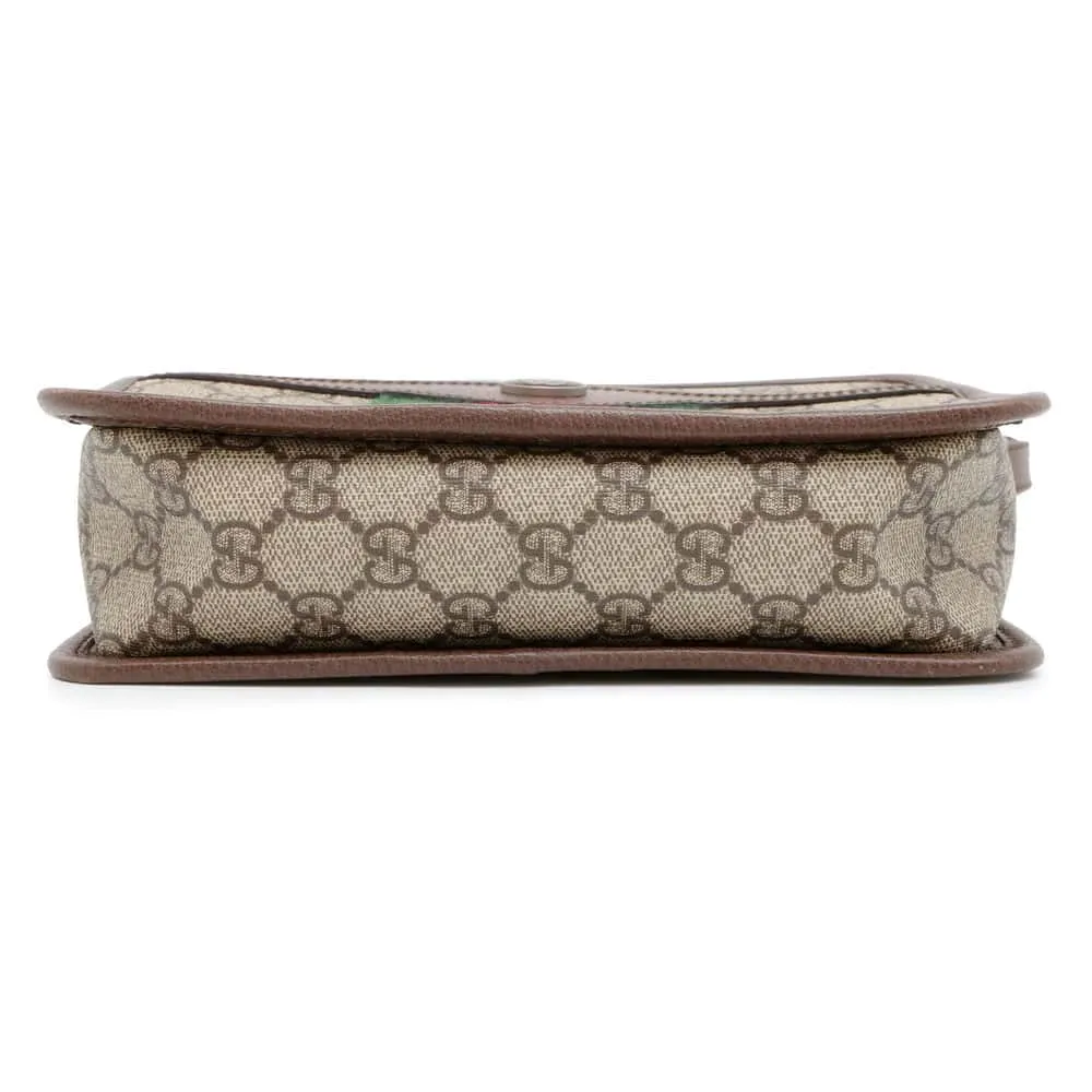 GUCCI Ophidi GG Supreme 2WAY Shoulder Bag Brown 598130 PVC Leather Size Small