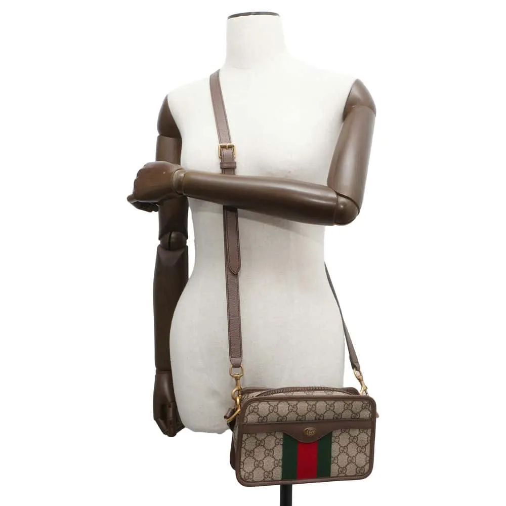 GUCCI Ophidi GG Supreme 2WAY Shoulder Bag Brown 598130 PVC Leather Size Small