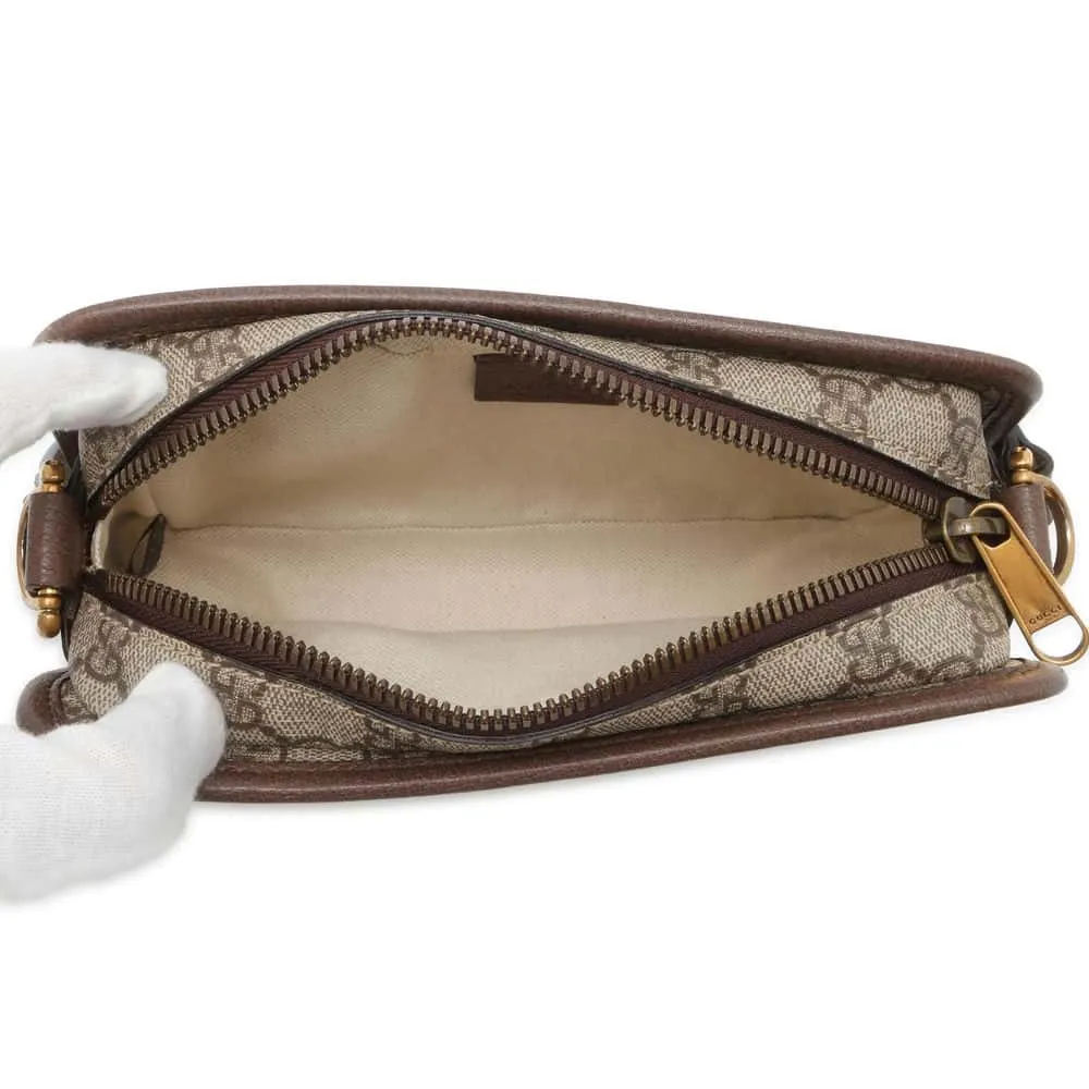 GUCCI Ophidi GG Supreme 2WAY Shoulder Bag Brown 598130 PVC Leather Size Small