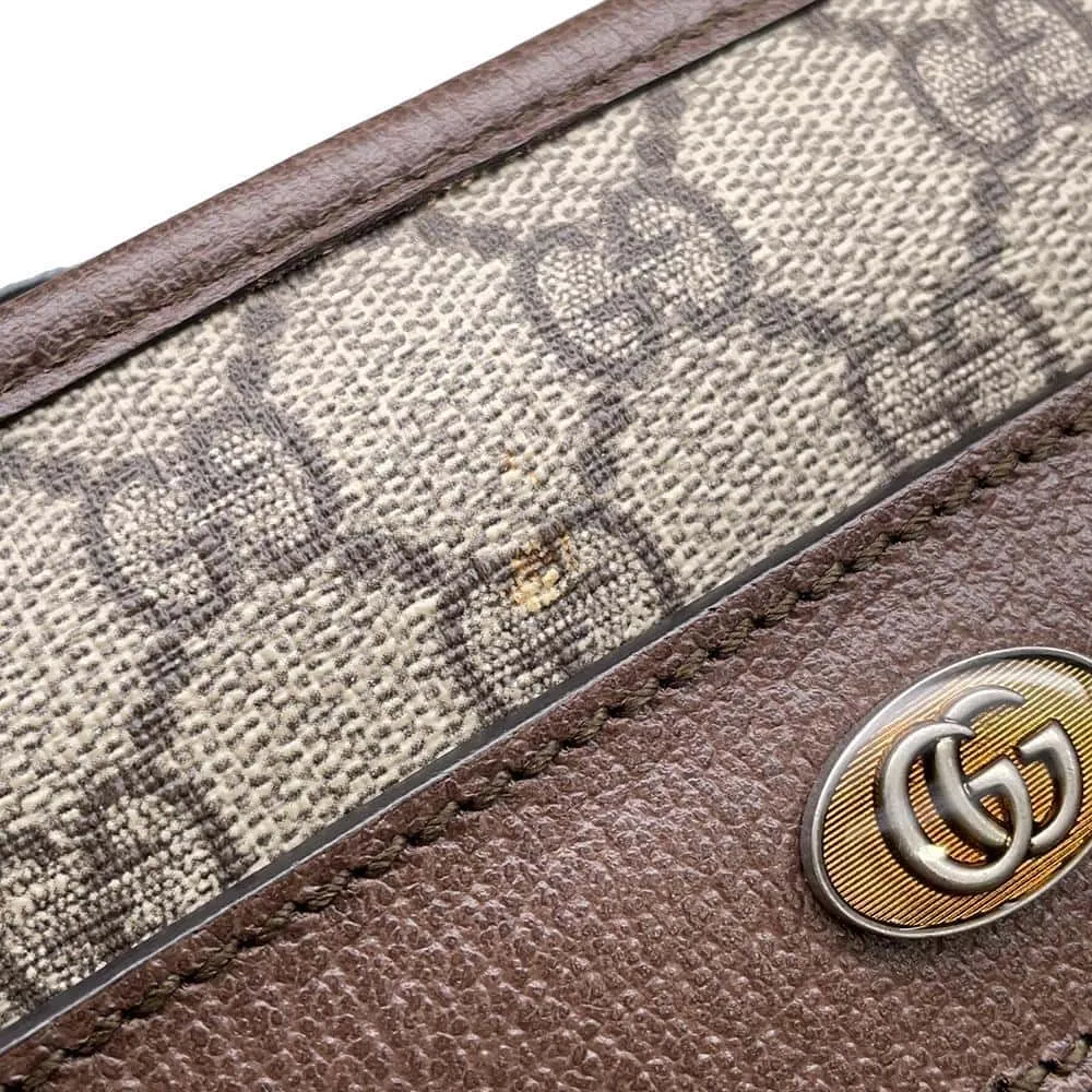 GUCCI Ophidi GG Supreme 2WAY Shoulder Bag Brown 598130 PVC Leather Size Small