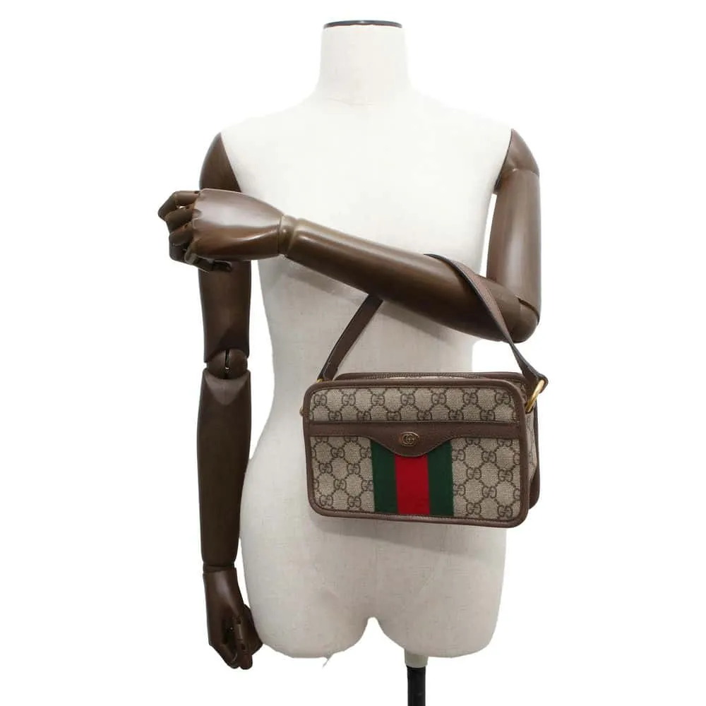 GUCCI Ophidi GG Supreme 2WAY Shoulder Bag Brown 598130 PVC Leather Size Small