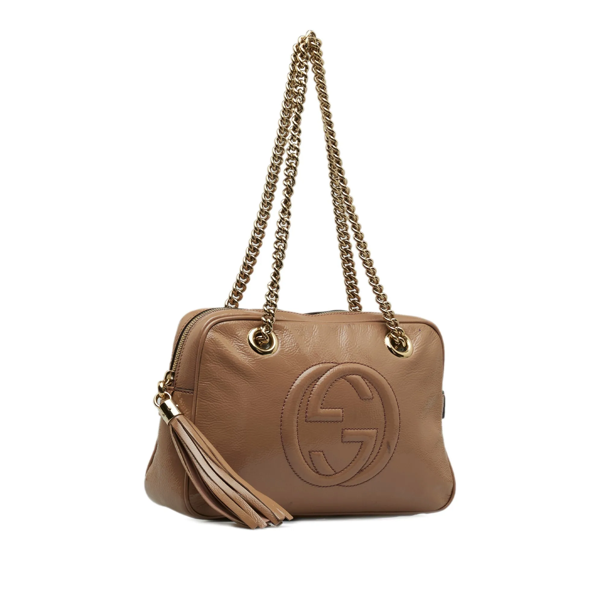 GUCCI Patent Soho Chain Shoulder Bag
