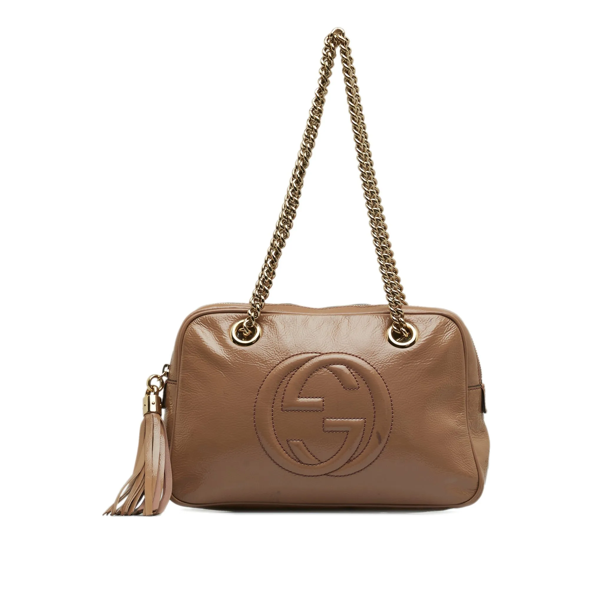 GUCCI Patent Soho Chain Shoulder Bag