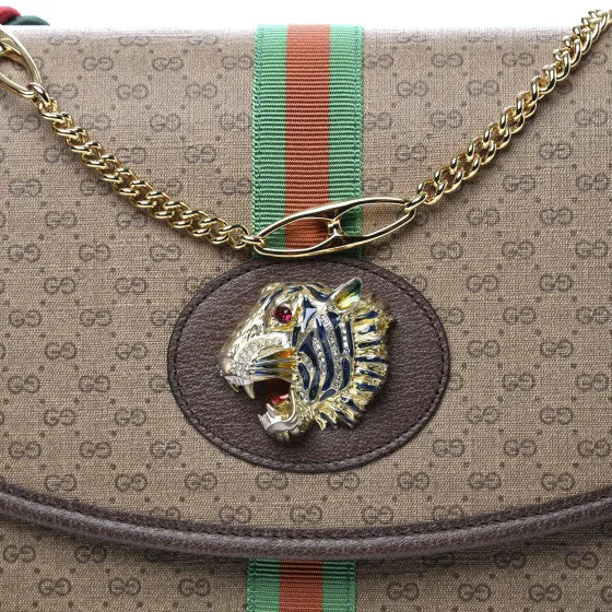 Gucci Rajah Monogram Web Shoulder Bag in Brown