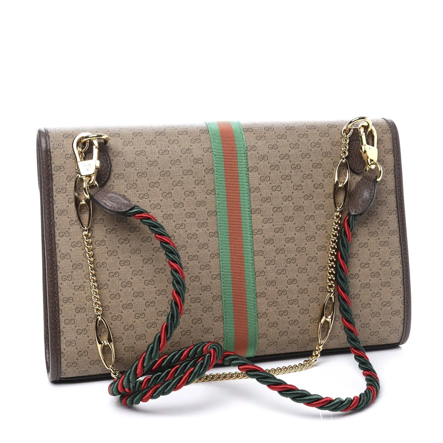 Gucci Rajah Monogram Web Shoulder Bag in Brown