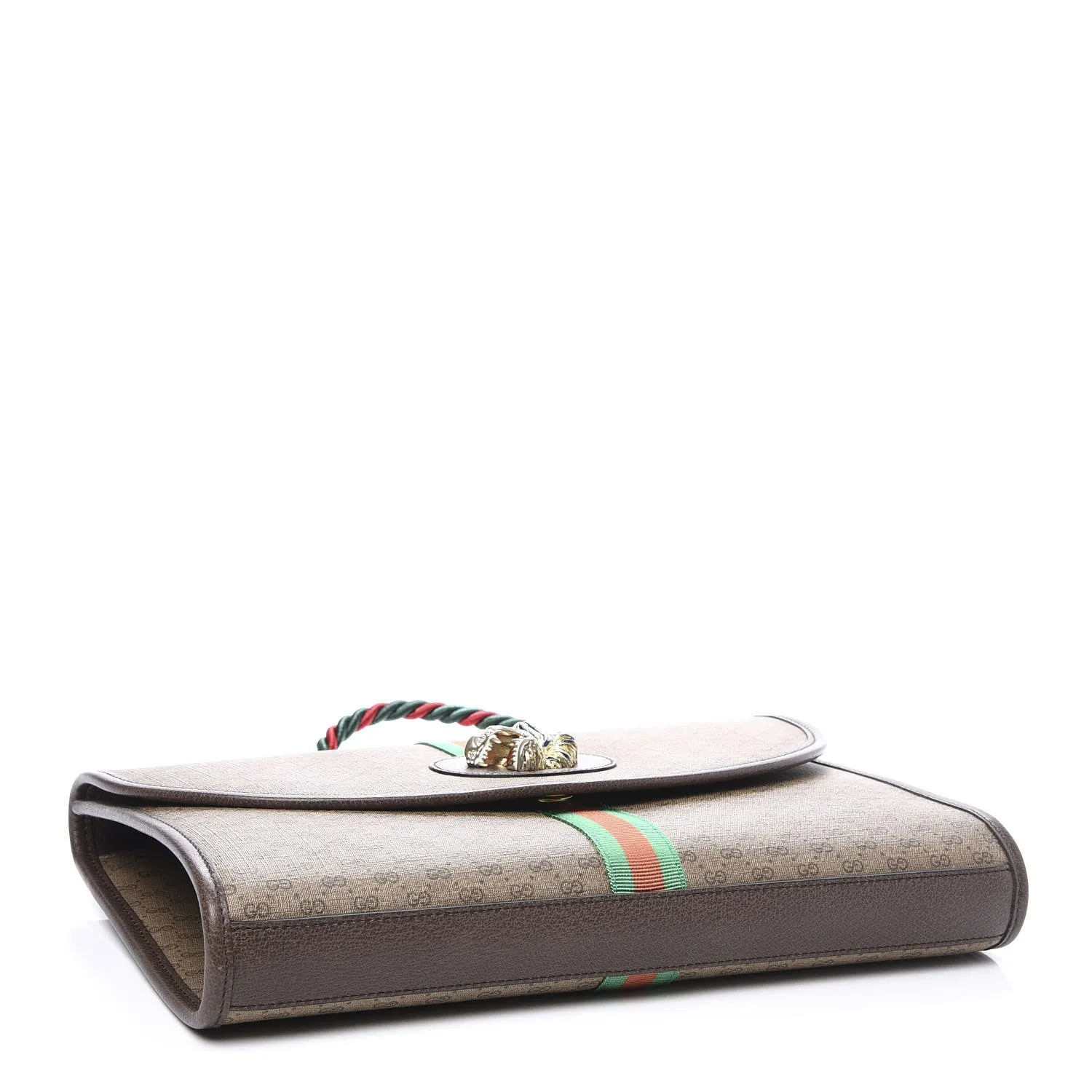 Gucci Rajah Monogram Web Shoulder Bag in Brown