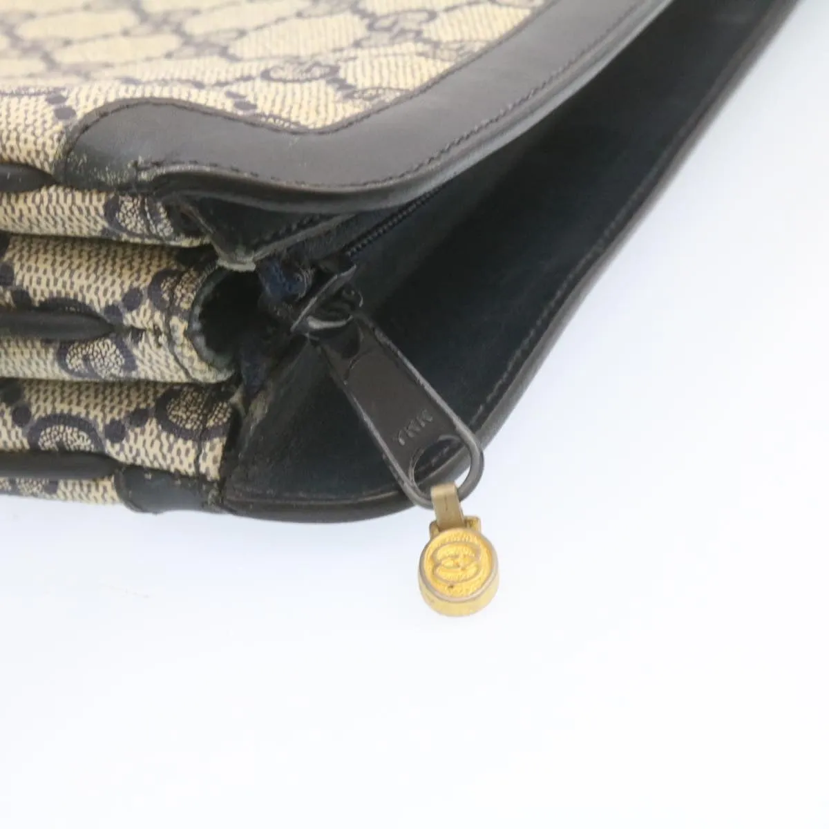 GUCCI Sherry Line GG Canvas Shoulder Bag PVC Leather Red Navy  ar4424