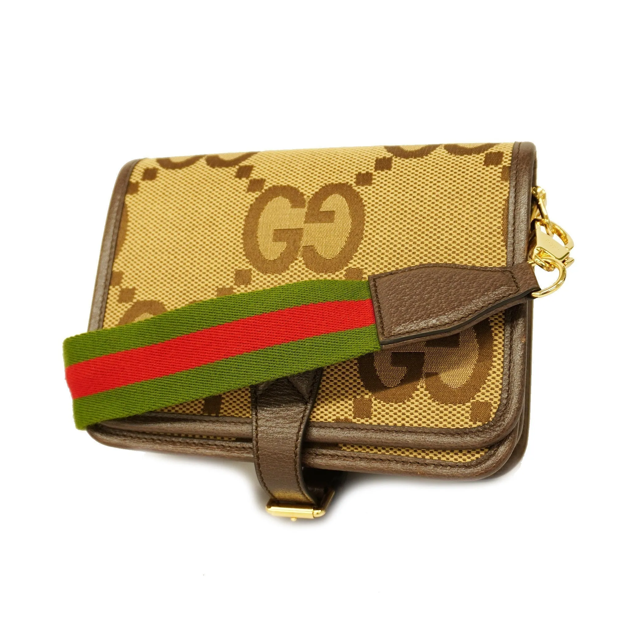 GUCCI  Sherry Line Jumbo GG 699438 Women's Canvas Shoulder Bag Beige