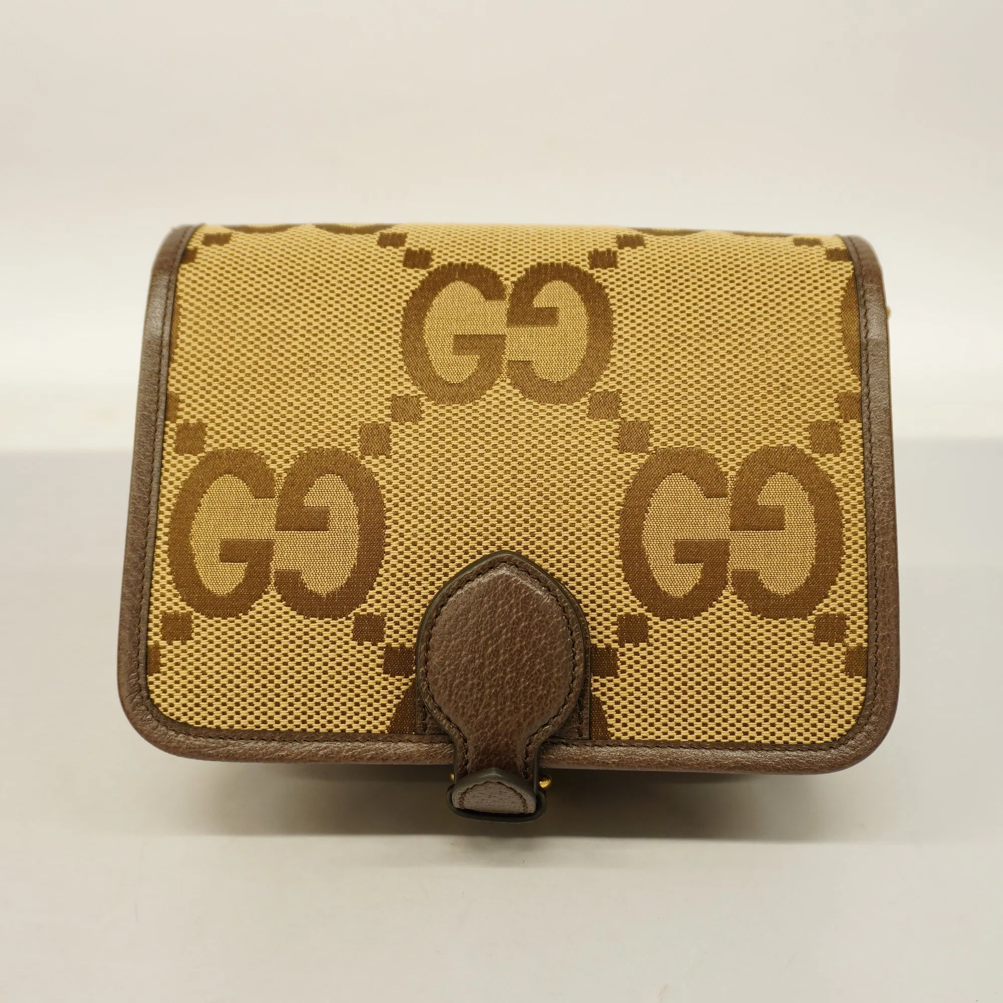 GUCCI  Sherry Line Jumbo GG 699438 Women's Canvas Shoulder Bag Beige