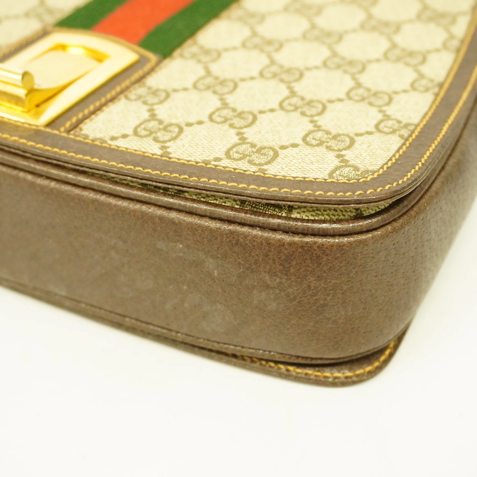Gucci  Sherry Line Women's GG Supreme,Leather Shoulder Bag Beige,Brown