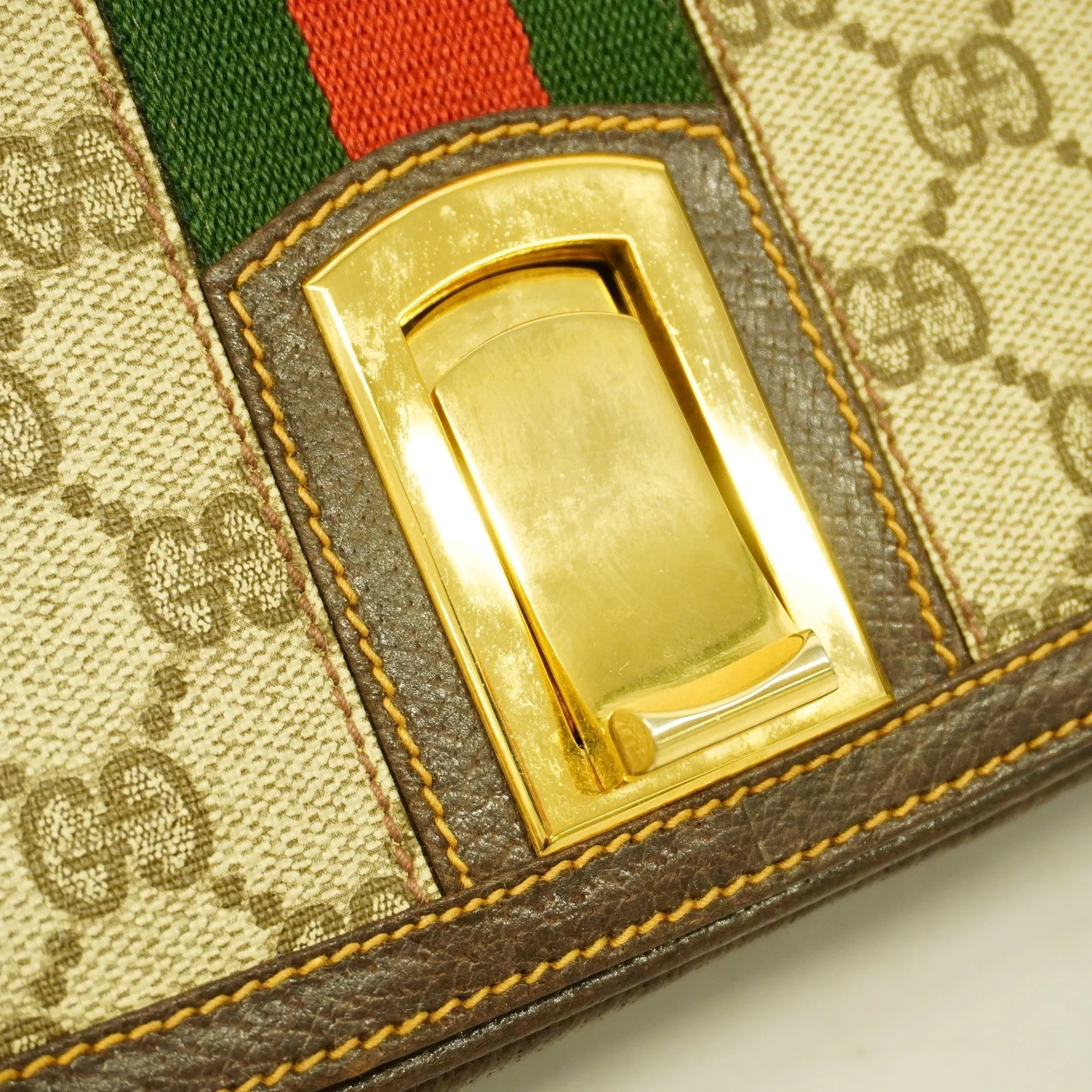 Gucci  Sherry Line Women's GG Supreme,Leather Shoulder Bag Beige,Brown