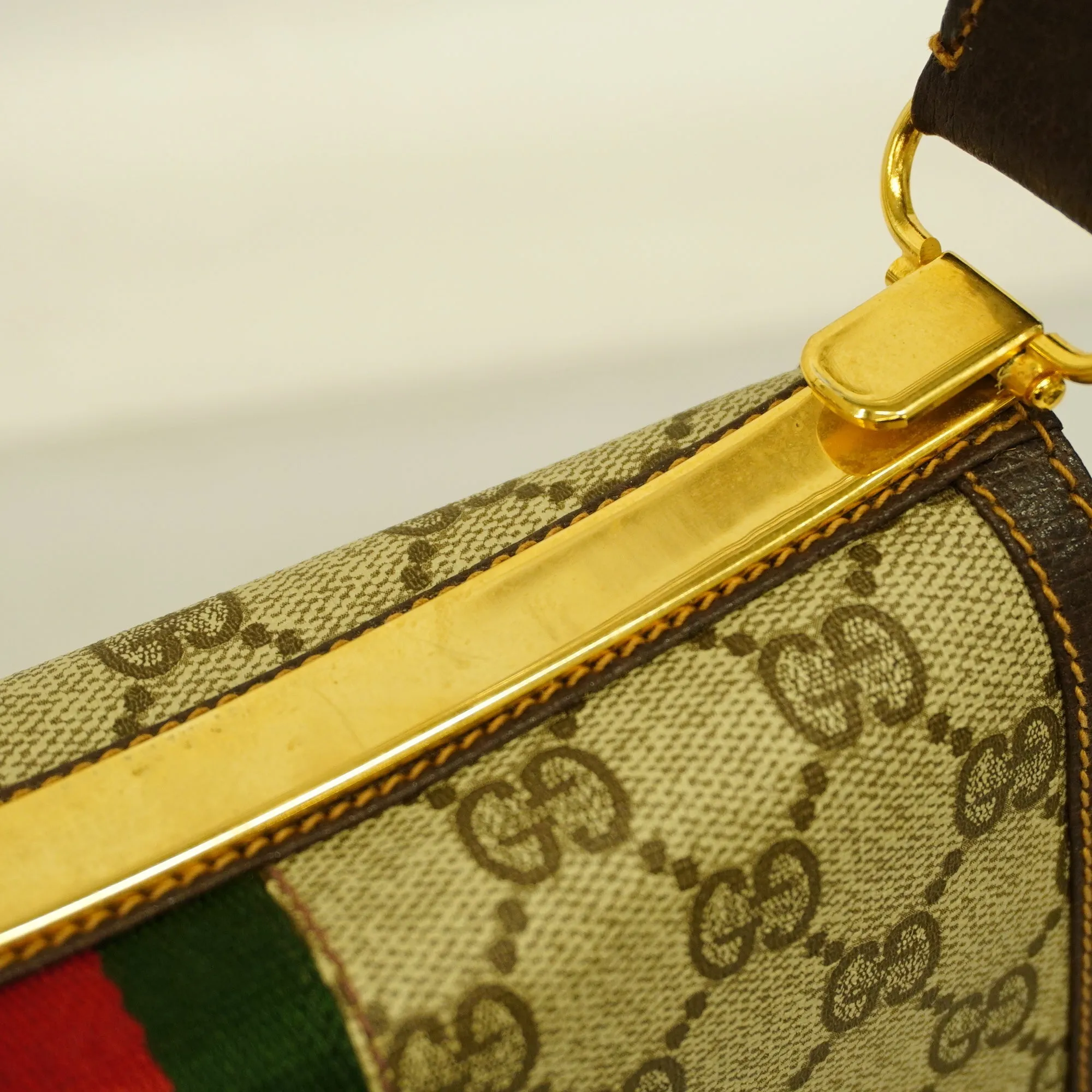 Gucci  Sherry Line Women's GG Supreme,Leather Shoulder Bag Beige,Brown
