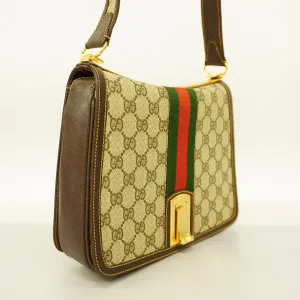 Gucci  Sherry Line Women's GG Supreme,Leather Shoulder Bag Beige,Brown