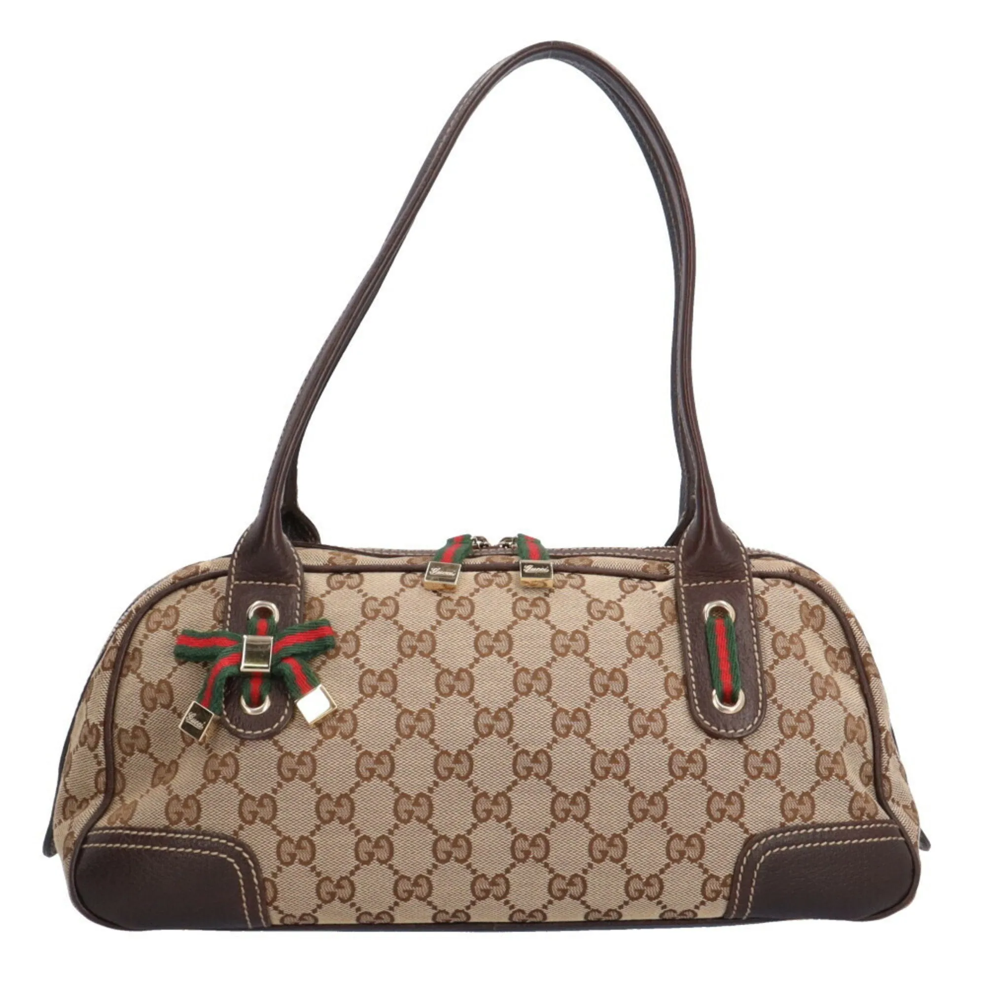 GUCCI Sherry Shoulder Bag GG Canvas Beige Women's