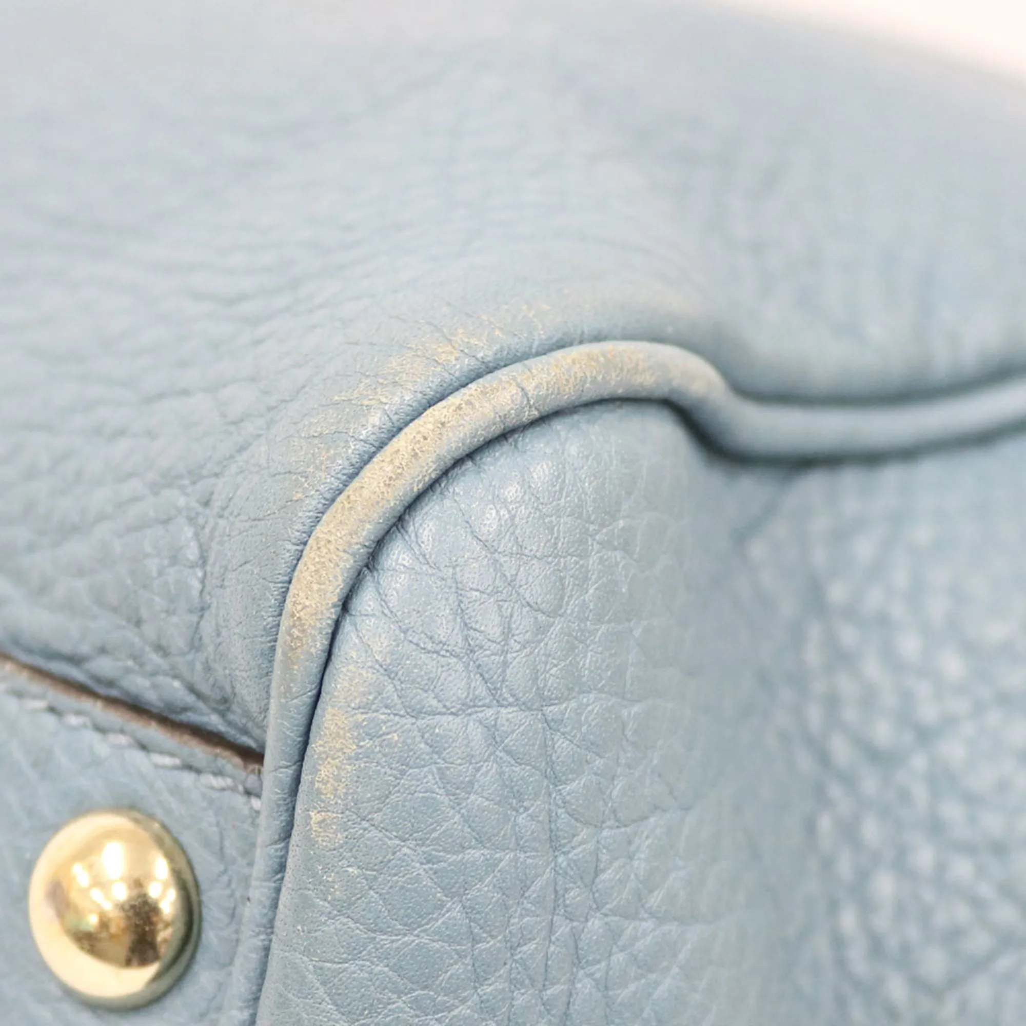 Gucci Shoulder Bag Bamboo Handbag Blue Ladies