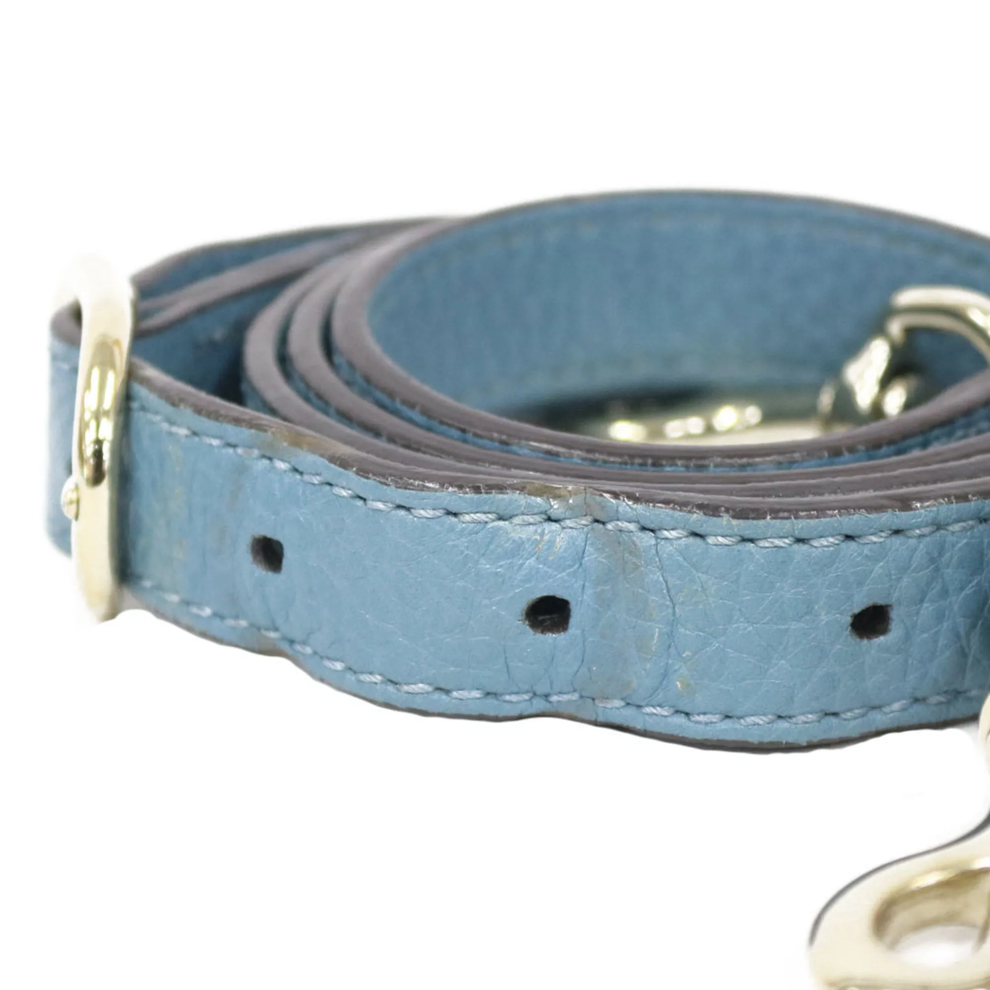 Gucci Shoulder Bag Bamboo Handbag Blue Ladies