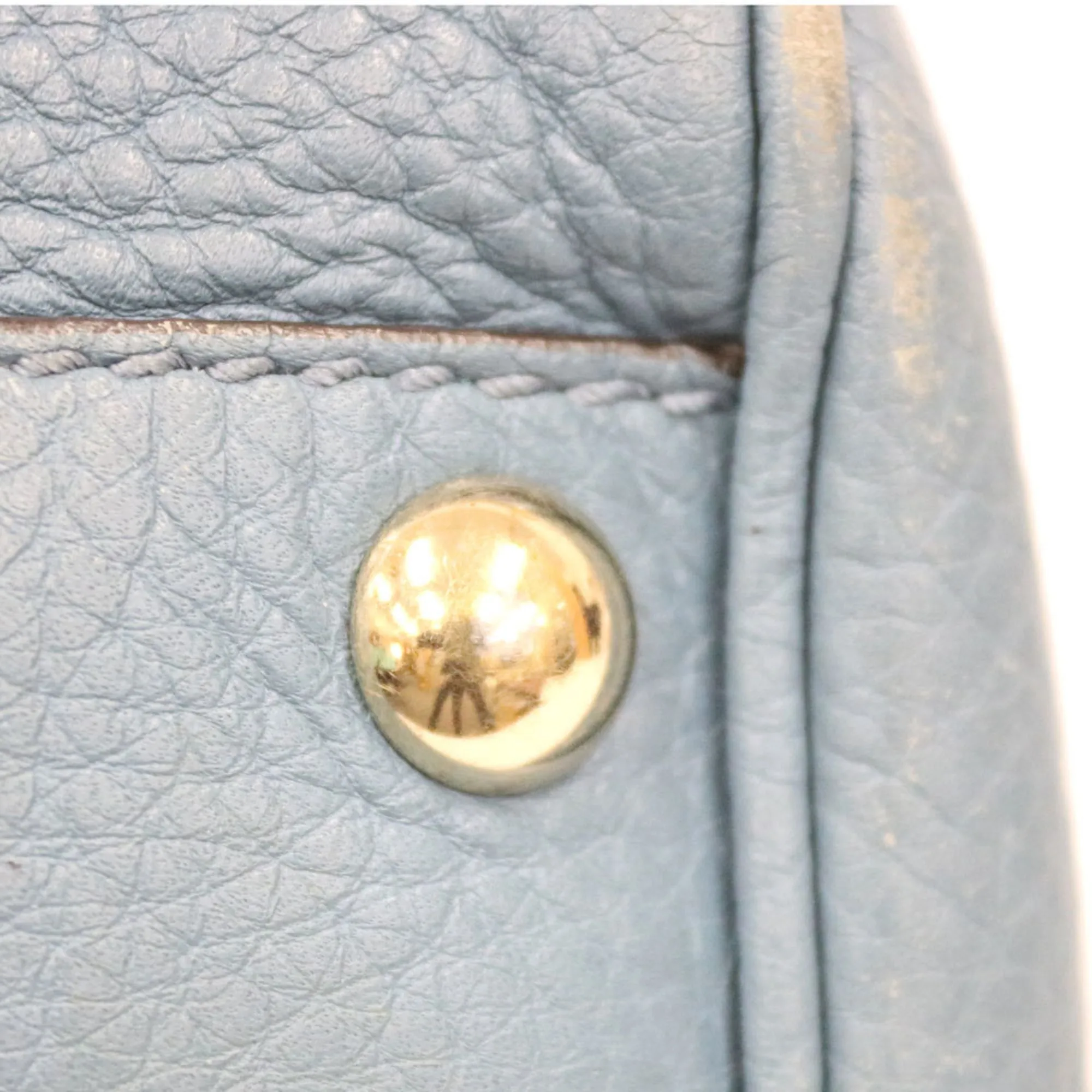 Gucci Shoulder Bag Bamboo Handbag Blue Ladies