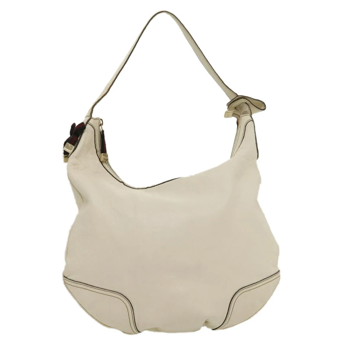 GUCCI Shoulder Bag Leather White  am2557g