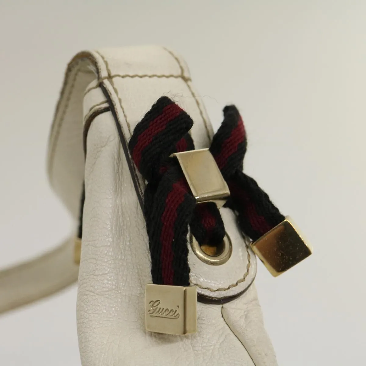 GUCCI Shoulder Bag Leather White  am2557g