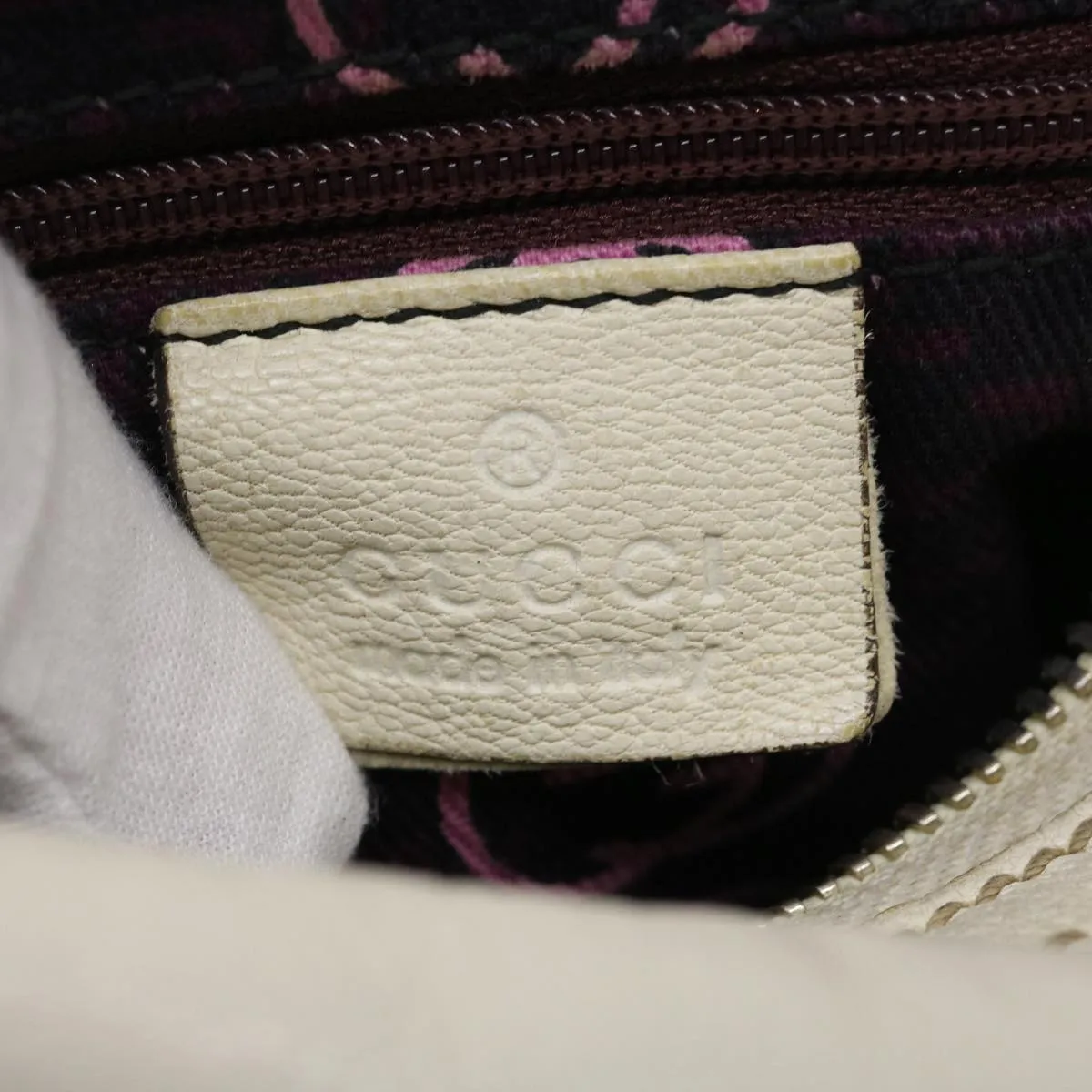 GUCCI Shoulder Bag Leather White  am2557g