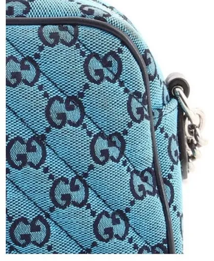 Gucci Small GG Marmont Shoulder Bag in Blue