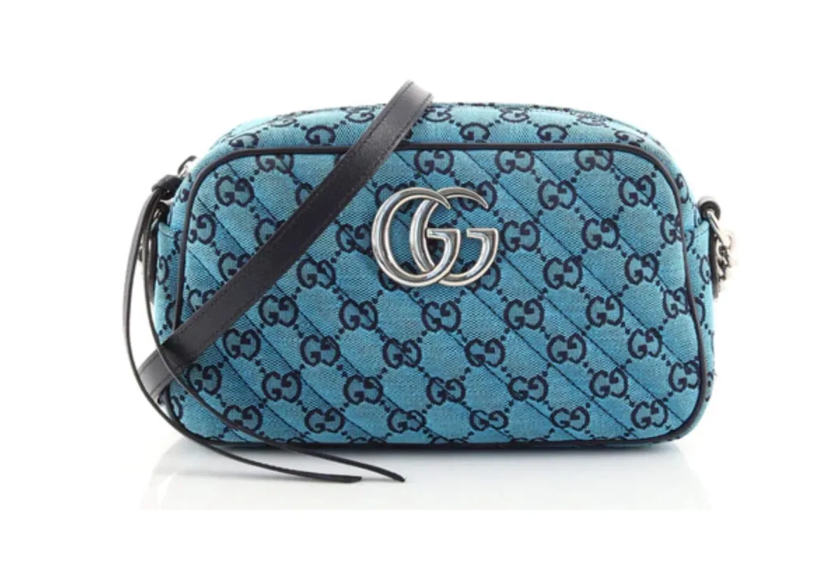 Gucci Small GG Marmont Shoulder Bag in Blue