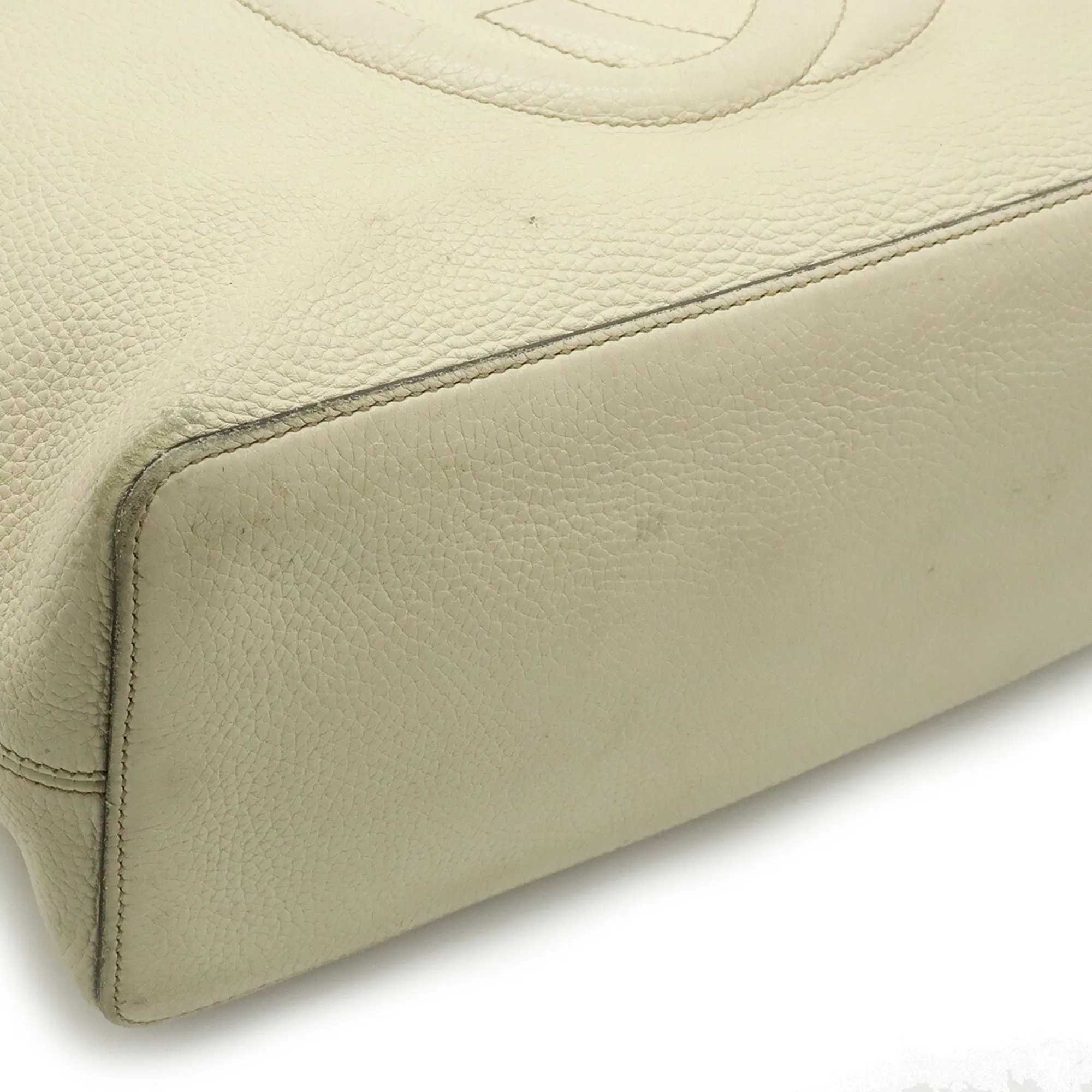 GUCCI Soho Interlocking G Tassel Shoulder Bag Handbag Leather Ivory 408825
