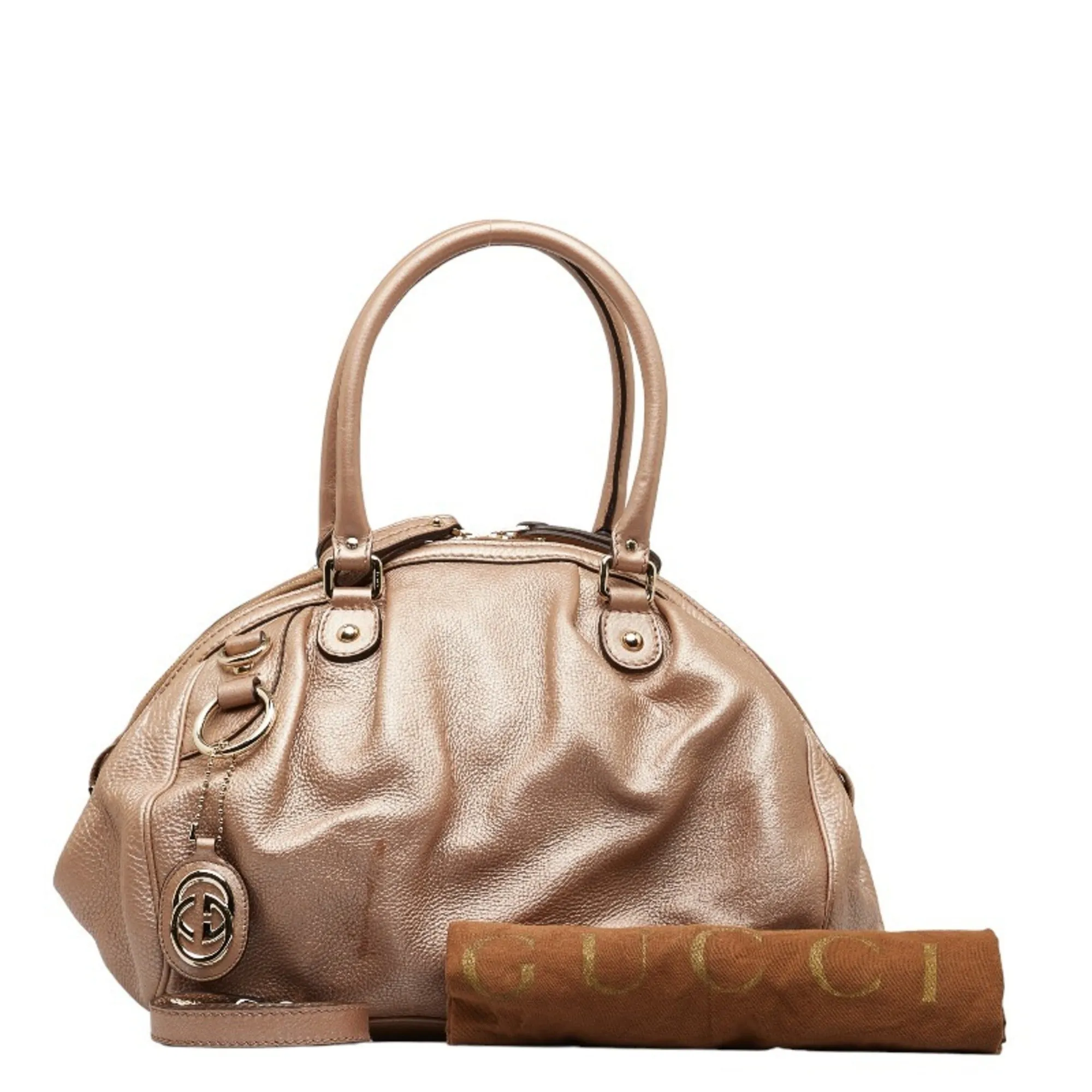 GUCCI Sookie Handbag Shoulder Bag 223974 Champagne Pink Leather Women's