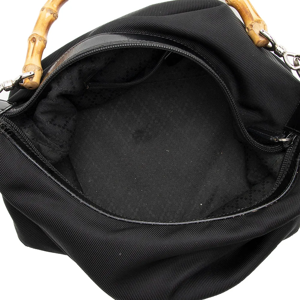 Gucci Vintage Nylon Bamboo Shoulder Bag