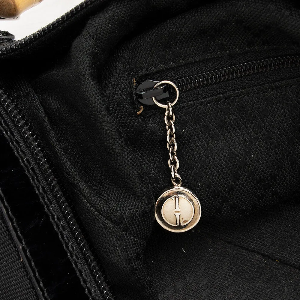 Gucci Vintage Nylon Bamboo Shoulder Bag