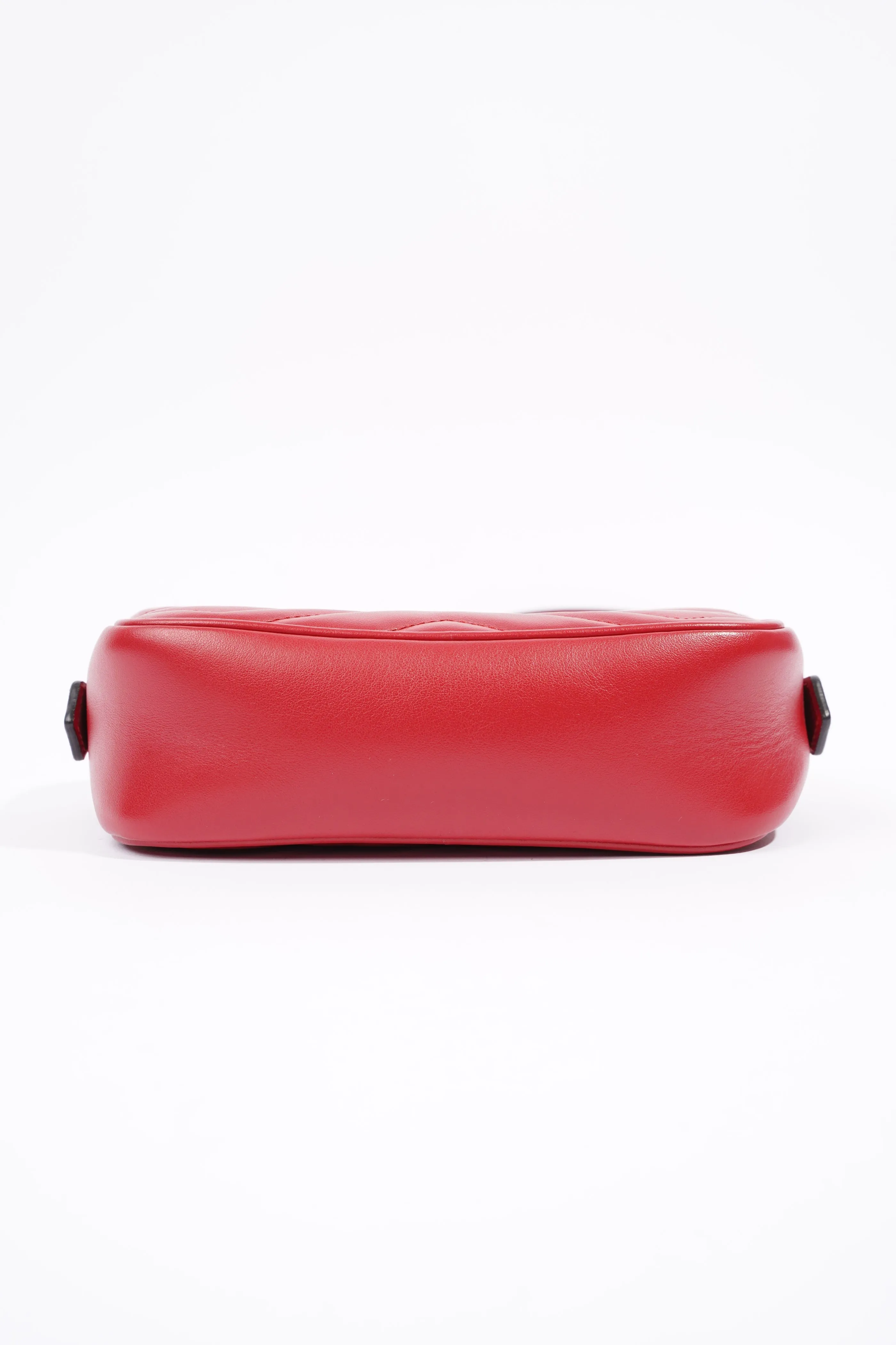 Gucci Womens Marmont Shoulder Zip Bag Red Leather Mini