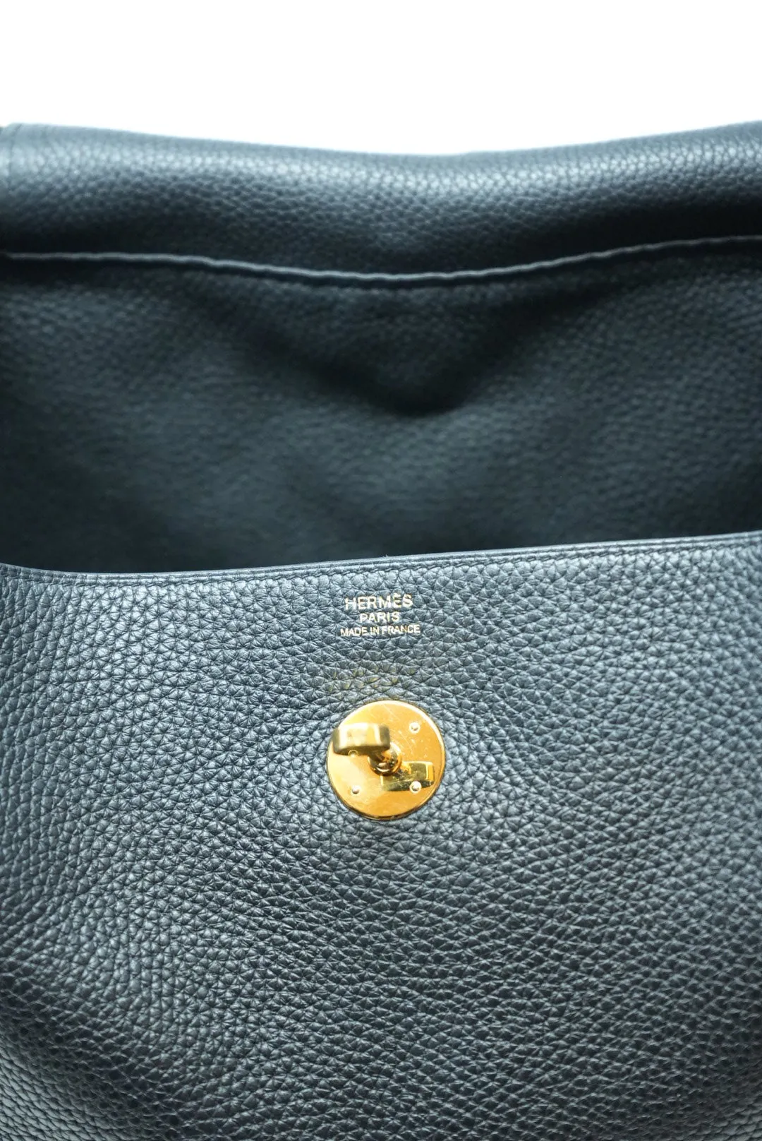 Hermes 2018 Lindy30 Togo Shoulder Bag Black