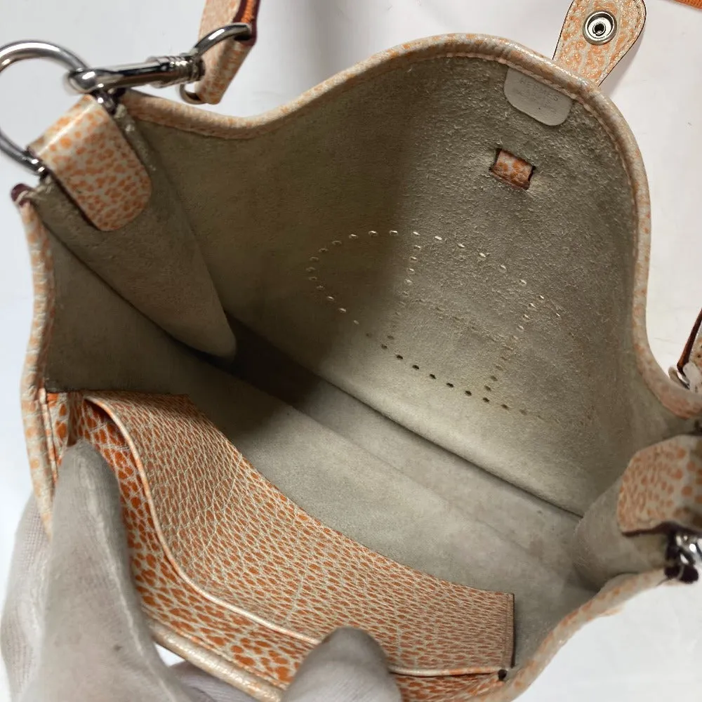 HERMES Shoulder Bag Leather, Buffle Skipper Orange Evelyn 1 PM Dalmatian