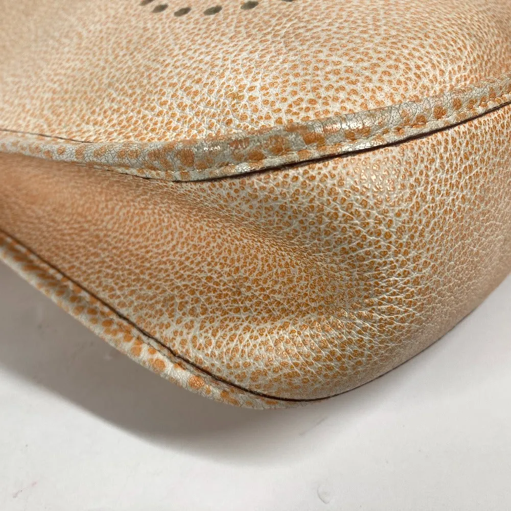 HERMES Shoulder Bag Leather, Buffle Skipper Orange Evelyn 1 PM Dalmatian