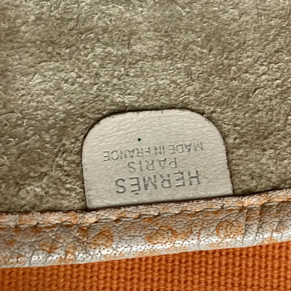 HERMES Shoulder Bag Leather, Buffle Skipper Orange Evelyn 1 PM Dalmatian