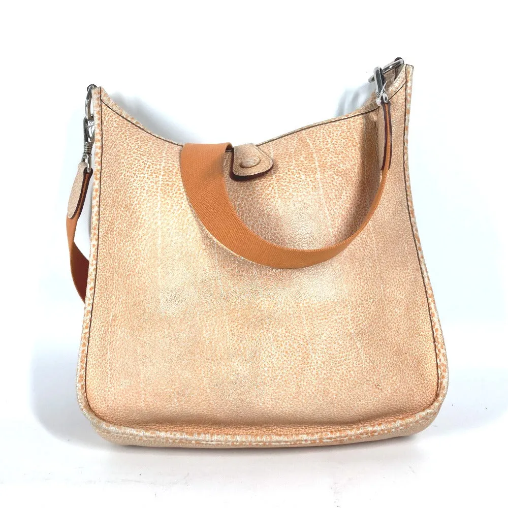 HERMES Shoulder Bag Leather, Buffle Skipper Orange Evelyn 1 PM Dalmatian
