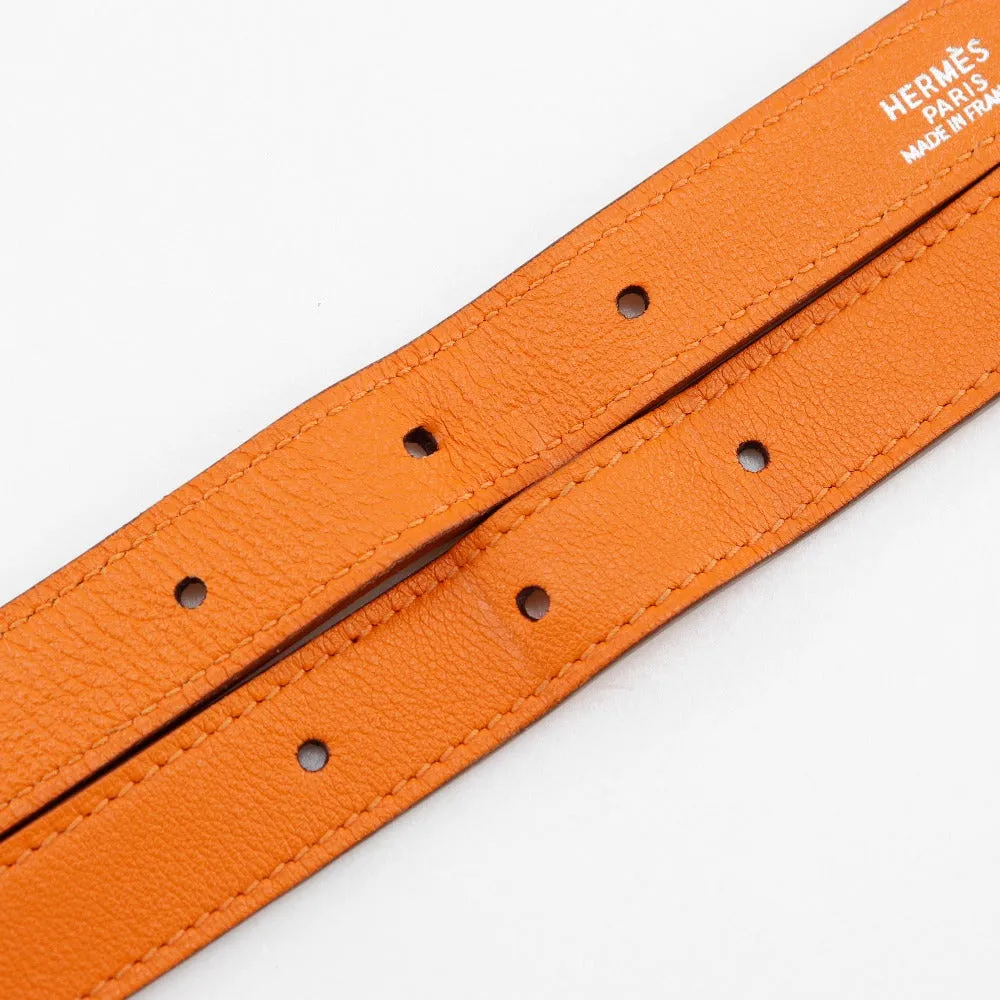 HERMES Shoulder Bag leather Orange one belt Masai Cut 32
