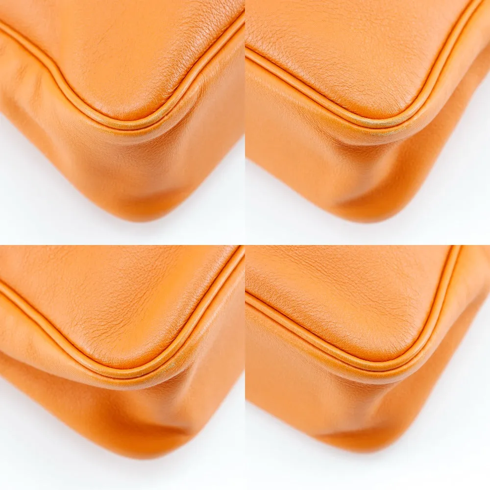 HERMES Shoulder Bag leather Orange one belt Masai Cut 32