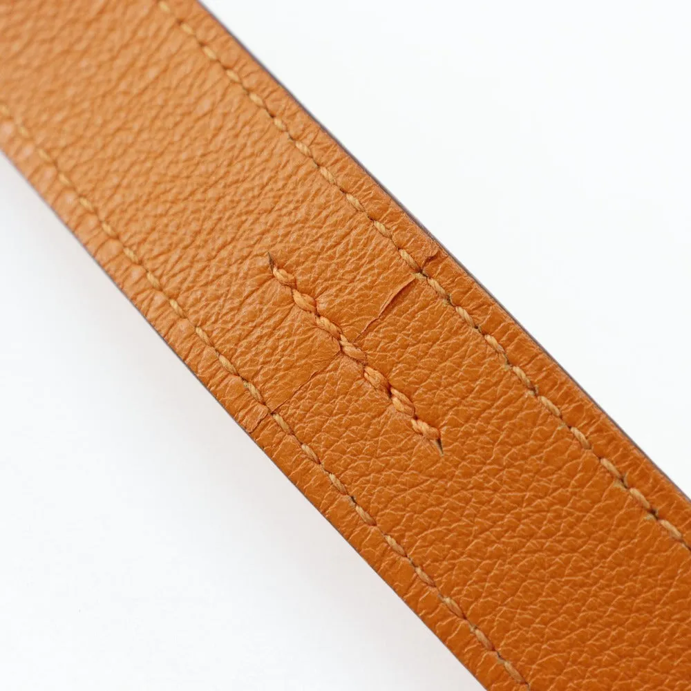 HERMES Shoulder Bag leather Orange one belt Masai Cut 32