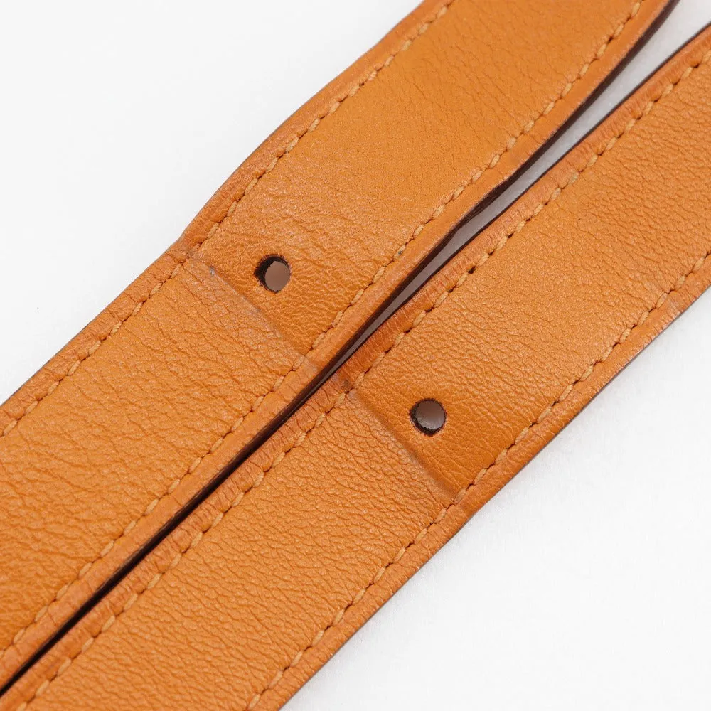 HERMES Shoulder Bag leather Orange one belt Masai Cut 32